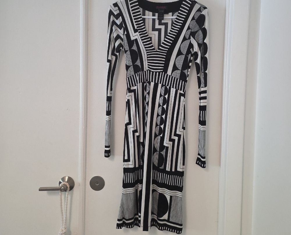 Custo Barcelona Monochrome Long Sleeve Dress